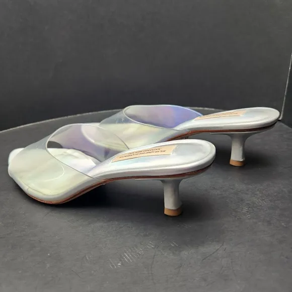 Antonio Melani Elizabeth Damrich mules 6M glass holographic kitten heel new $130