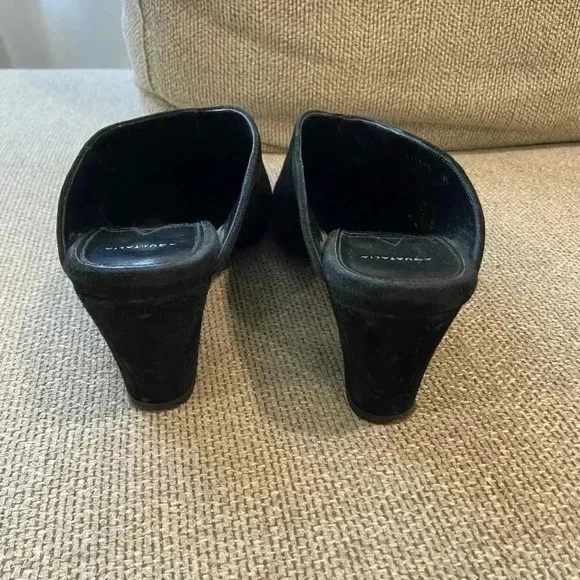 Aquatalia Olima Suede Waterproof Mules Black Size 8
