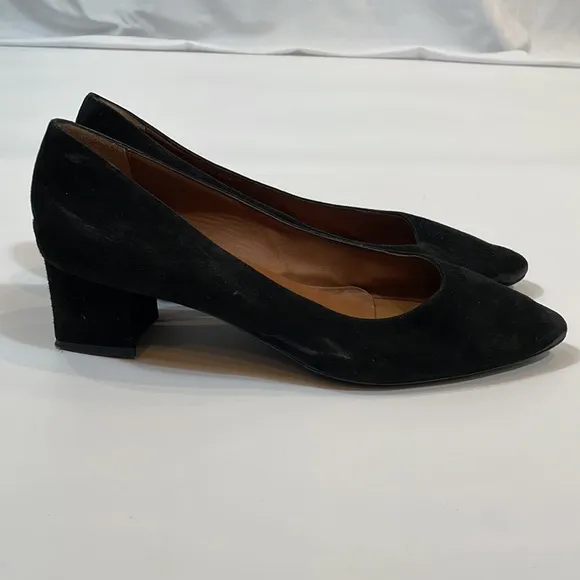 Aquatalia  Suede Low Heeled Pumps 9.5 Black Comfortable Luxury