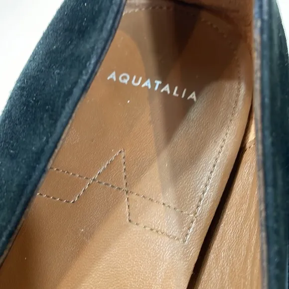 Aquatalia  Suede Low Heeled Pumps 9.5 Black Comfortable Luxury