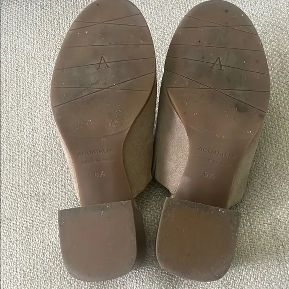 Aquatalia Tan Mules with Suede Strap