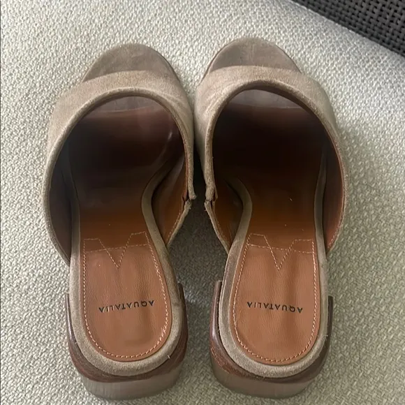 Aquatalia Tan Mules with Suede Strap