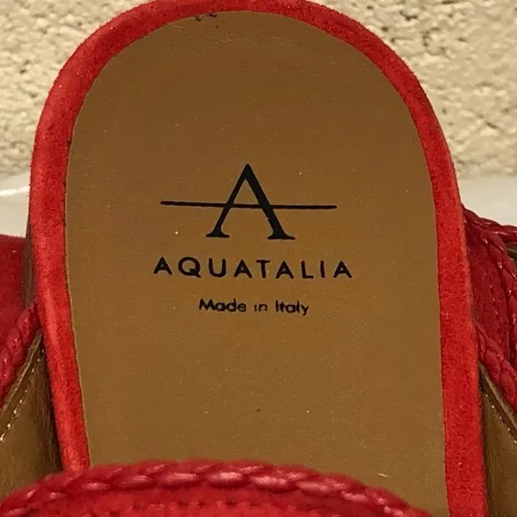 Aquatalia Women's Emerson Weatherproof Suede Smoking Slipper Mules Size 7.5  **