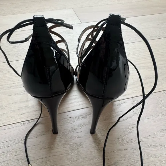 Aquazzura Black Strappy Heels with Stiletto