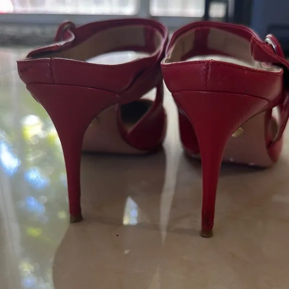 Aquazzura Red Suede Mary Jane Heels