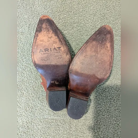 Ariat Brown Leather Pointed Toe Slip-On Boot Mules Size 8.5 Western Cowgirl