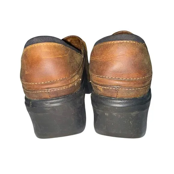 Ariat Santa Cruz Clog Mules Slip On Round Toe Heeled Career Leather Brown 9B