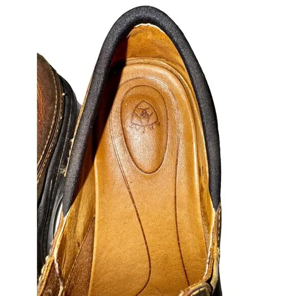 Ariat Santa Cruz Clog Mules Slip On Round Toe Heeled Career Leather Brown 9B