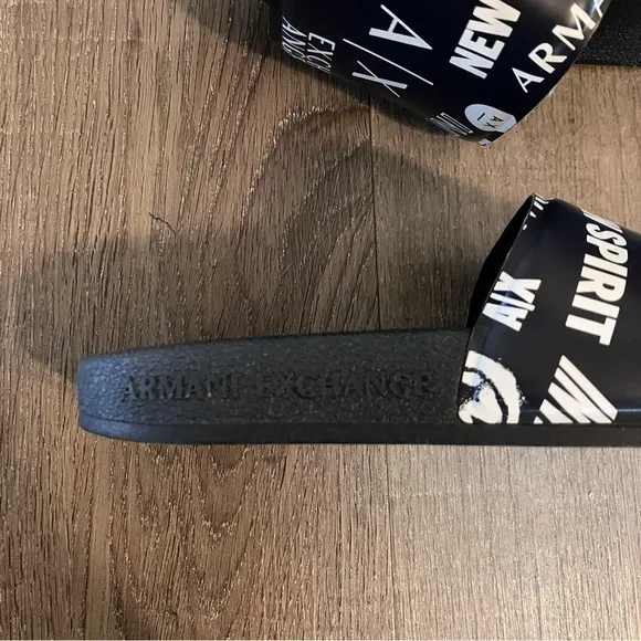 Armani Exchange Black &amp; White Summer Slides 3.5 EUC