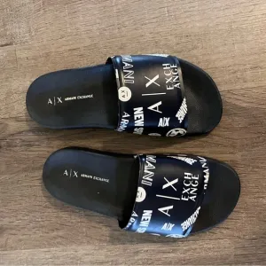 Armani Exchange Black &amp; White Summer Slides 3.5 EUC