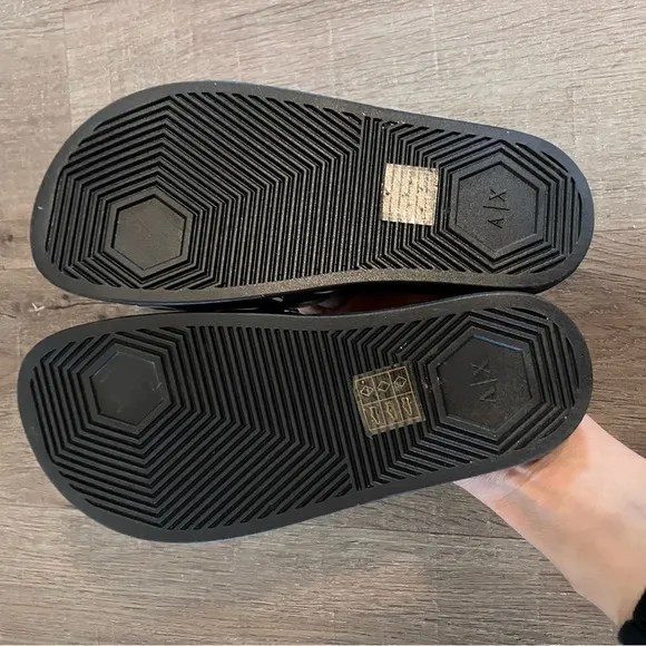 Armani Exchange Black &amp; White Summer Slides 3.5 EUC