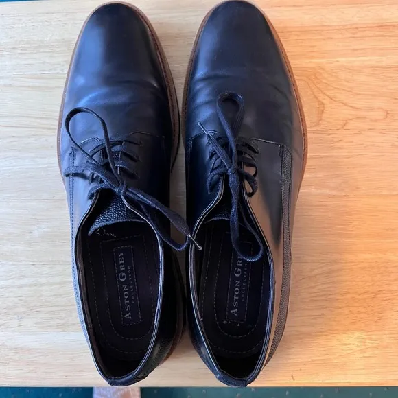 Ashton‎ Grey Adaydo Dress Shoes Leather Oxfords Lace Up Business Casual Mens -10