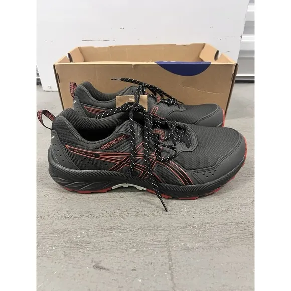 ASICS Gel Venture 9 Running Shoes Mens &quot;Extra Wide&quot; Graphite Gray Red Trail Mesh