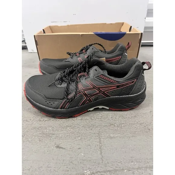 ASICS Gel Venture 9 Running Shoes Mens &quot;Extra Wide&quot; Graphite Gray Red Trail Mesh