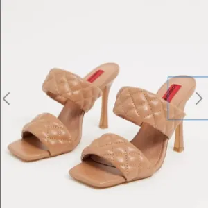 ASOS London Rebel quilted mules in beige