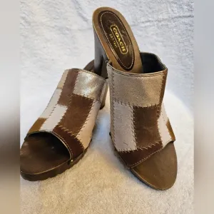 AUTHENTIC COACH GENUINE SUEDE LEATHER  MULES SLIDES SHOES CLOGS SIZE 11