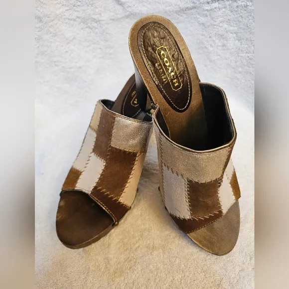 AUTHENTIC COACH GENUINE SUEDE LEATHER  MULES SLIDES SHOES CLOGS SIZE 11