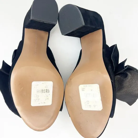 Avec Les Filles Marie Black Suede Heels Size 7