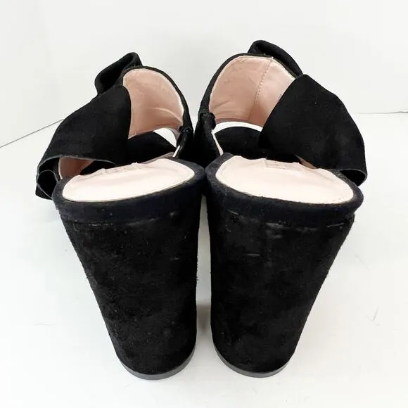 Avec Les Filles Marie Black Suede Heels Size 7