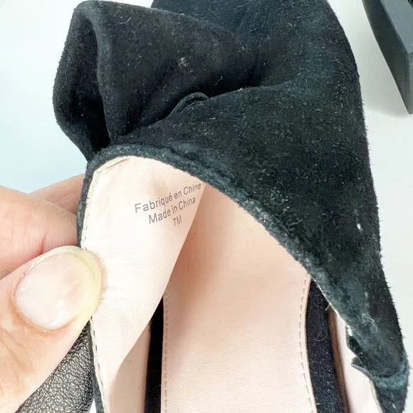 Avec Les Filles Marie Black Suede Heels Size 7