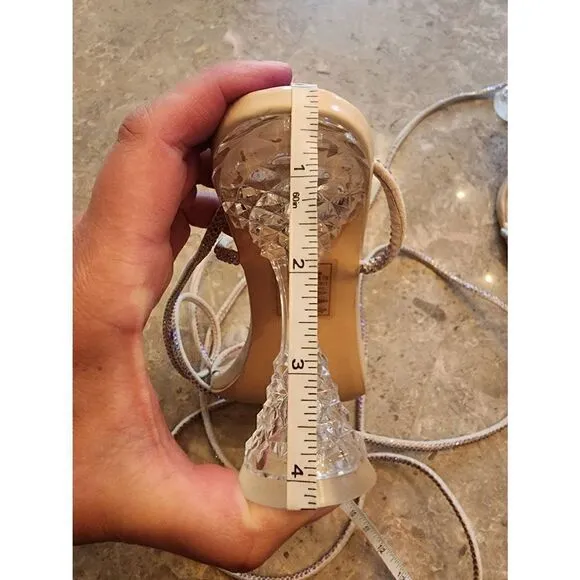 Azalea Wang Deena strappy gladiator heel in nude size 7
