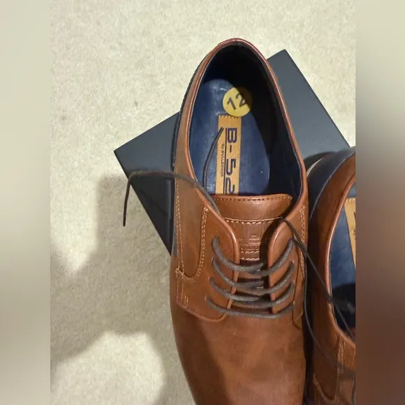 B-52 (BY: BULLBOXER ) MENS Brown and navy blue DRESS OXFORDS SIZE 12 NEW