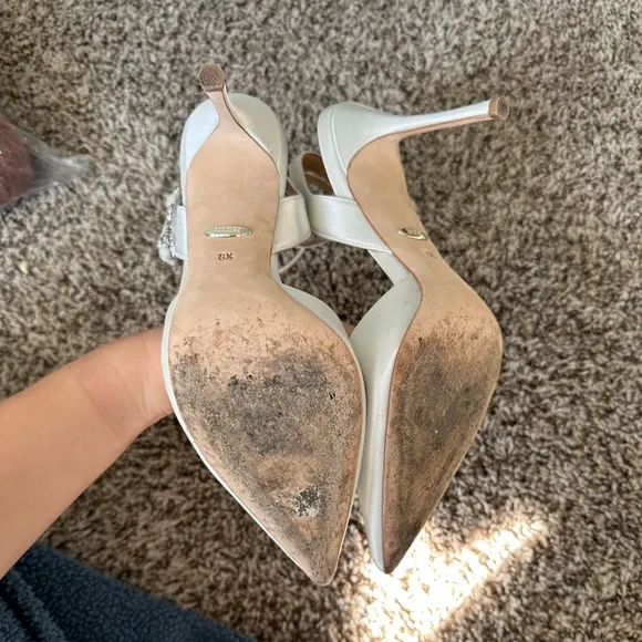 BADGLEY MISCHKA BLANCA STRAPPY CRYSAL STILETTOS