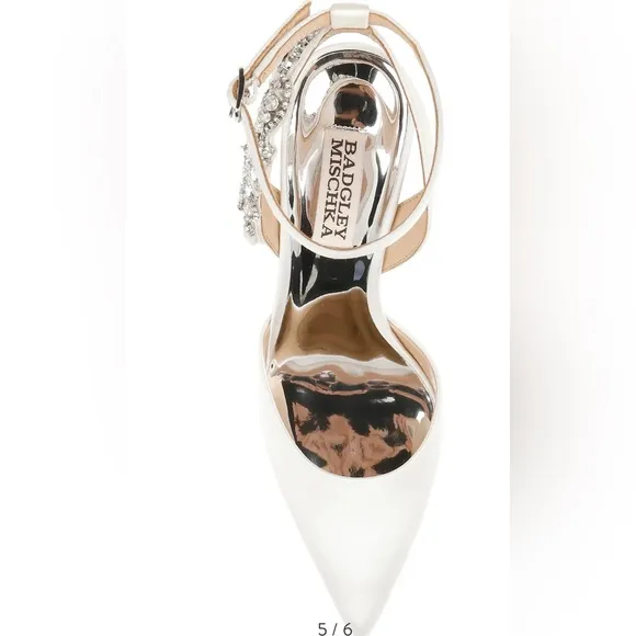 BADGLEY MISCHKA BLANCA STRAPPY CRYSAL STILETTOS