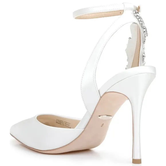 BADGLEY MISCHKA BLANCA STRAPPY CRYSAL STILETTOS