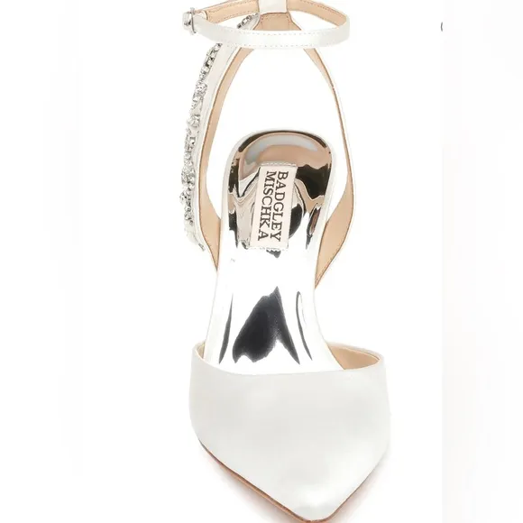 BADGLEY MISCHKA BLANCA STRAPPY CRYSAL STILETTOS