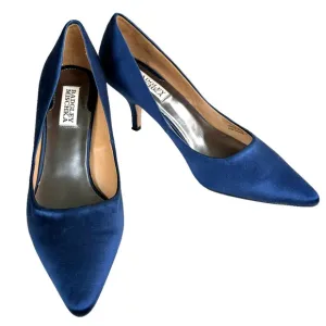 Badgley Mischka Blue Satin Pointed Toe Pumps Heels Women’s Size 7.5 M