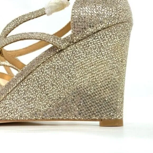 Badgley Mischka Women's Bonanza Gold Wedge Heels
