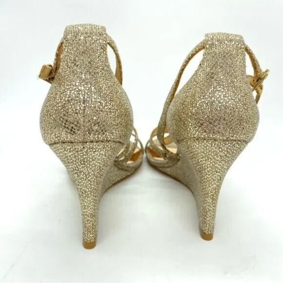 Badgley Mischka Women's Bonanza Gold Wedge Heels