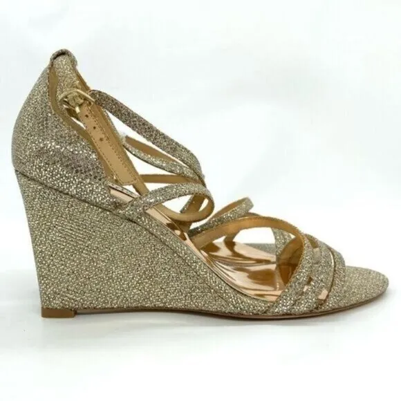 Badgley Mischka Women's Bonanza Gold Wedge Heels