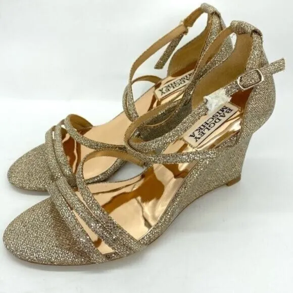 Badgley Mischka Women's Bonanza Gold Wedge Heels