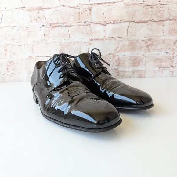 Bally Black Patent Leather Oxfords with Glossy Finish
