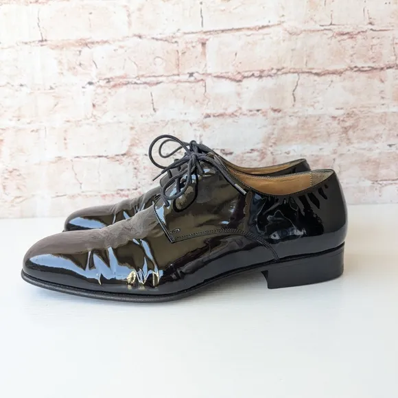 Bally Black Patent Leather Oxfords with Glossy Finish