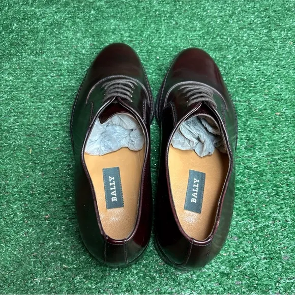 BALLY “Carmen” Shoes Burgandy Leather Oxfords Dress Shoes Size 8.5 - NEW