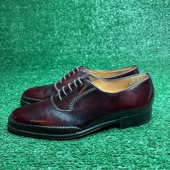 BALLY “Carmen” Shoes Burgandy Leather Oxfords Dress Shoes Size 8.5 - NEW