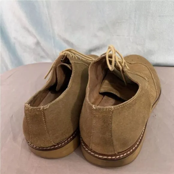 BANANA REPUBLIC Suede Leather Wingtip Dress Shoes Mens 10.5 M 2/12 25 Tan Brogue