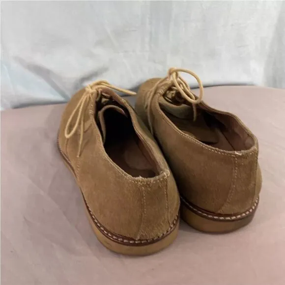 BANANA REPUBLIC Suede Leather Wingtip Dress Shoes Mens 10.5 M 2/12 25 Tan Brogue