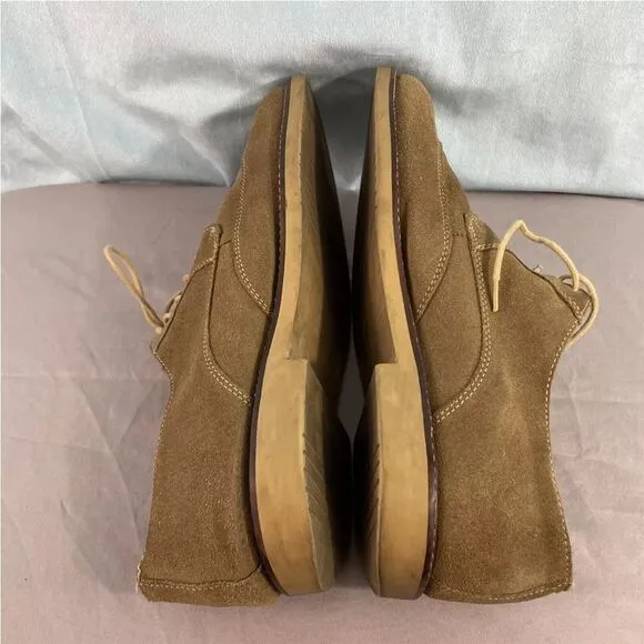 BANANA REPUBLIC Suede Leather Wingtip Dress Shoes Mens 10.5 M 2/12 25 Tan Brogue