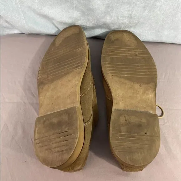 BANANA REPUBLIC Suede Leather Wingtip Dress Shoes Mens 10.5 M 2/12 25 Tan Brogue