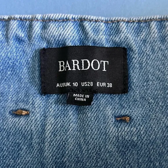 Bardot Paperbag Vintage Wash High Rise Denim Jean Shorts