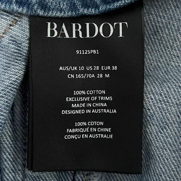 Bardot Paperbag Vintage Wash High Rise Denim Jean Shorts