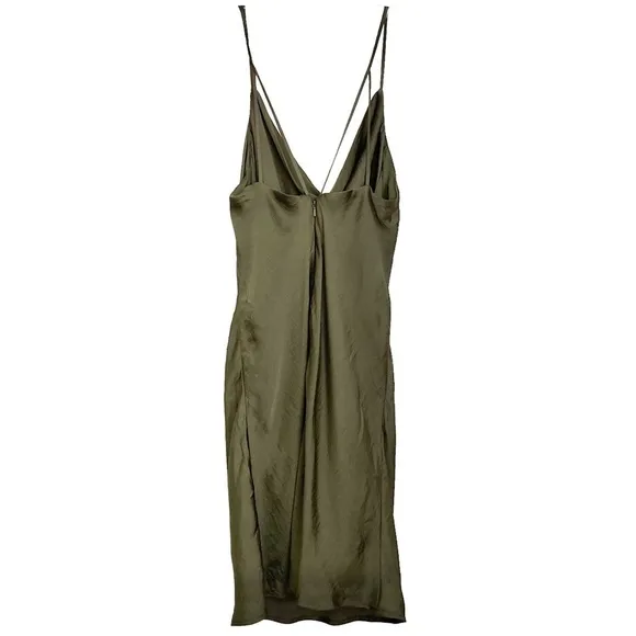 BARDOT Strappy Slip Tunic Dress in Khaki Green