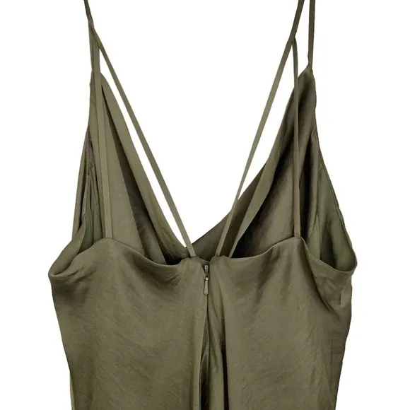 BARDOT Strappy Slip Tunic Dress in Khaki Green