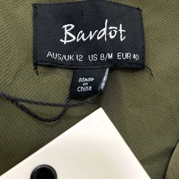 BARDOT Strappy Slip Tunic Dress in Khaki Green
