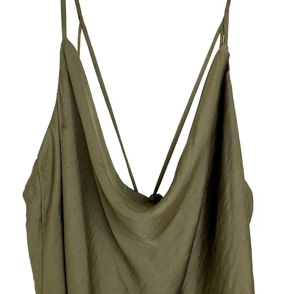 BARDOT Strappy Slip Tunic Dress in Khaki Green