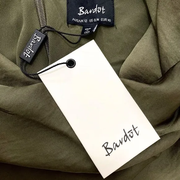 BARDOT Strappy Slip Tunic Dress in Khaki Green